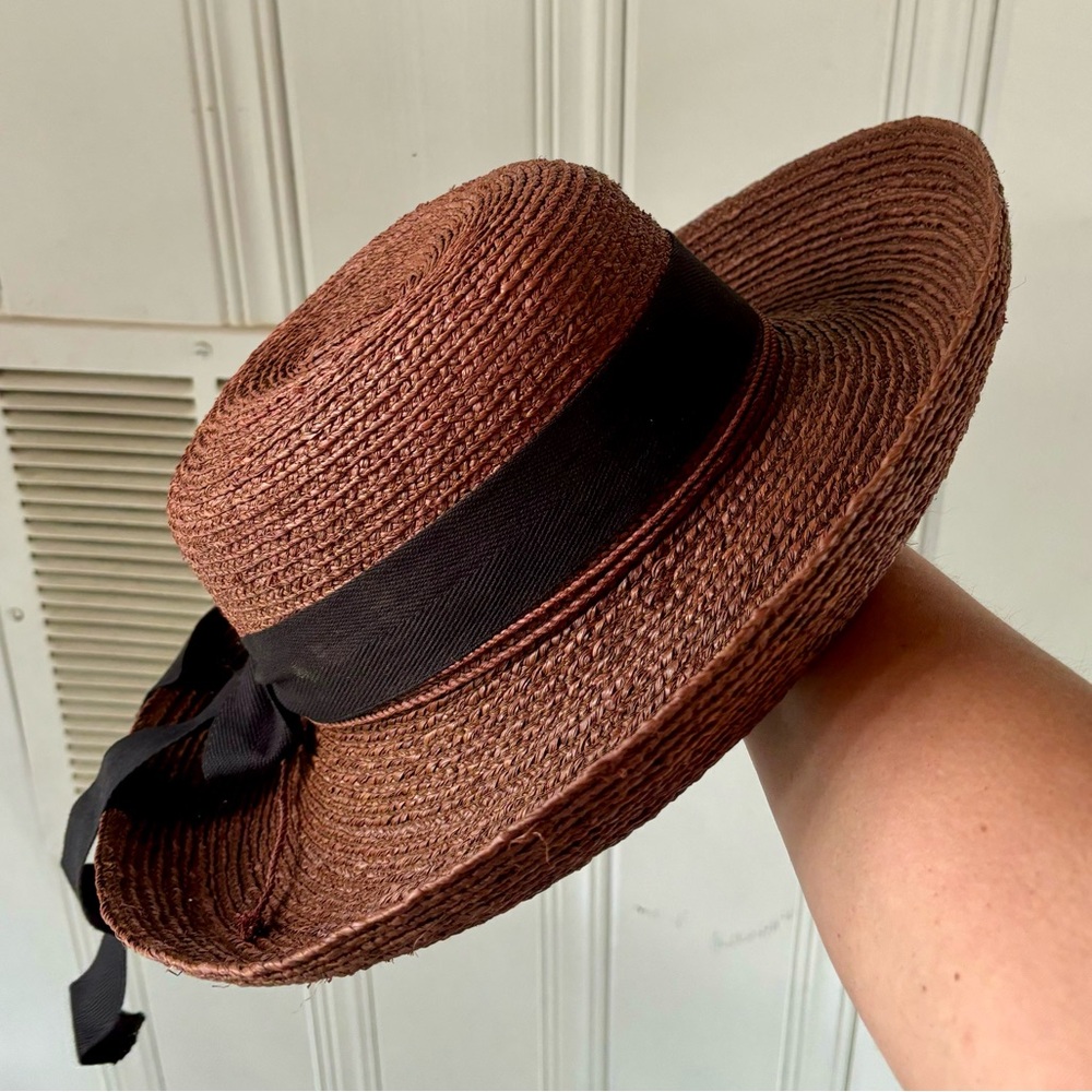 Vintage Helen Kaminski Australia 🇦🇺 raffia wide-brim sun hat nearly new in box